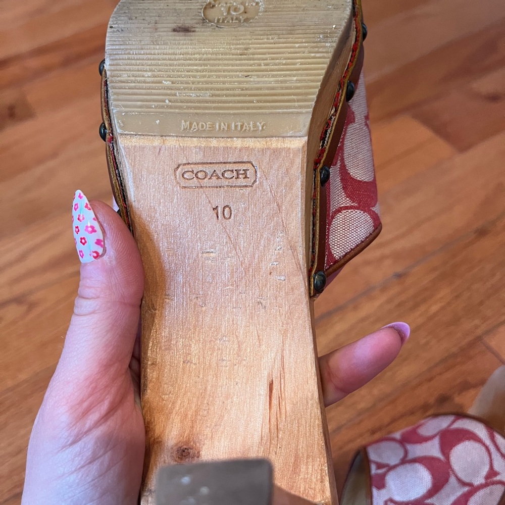 Rare Vintage Coach Wooden Sandals Size 10 - Picture 5 of 8